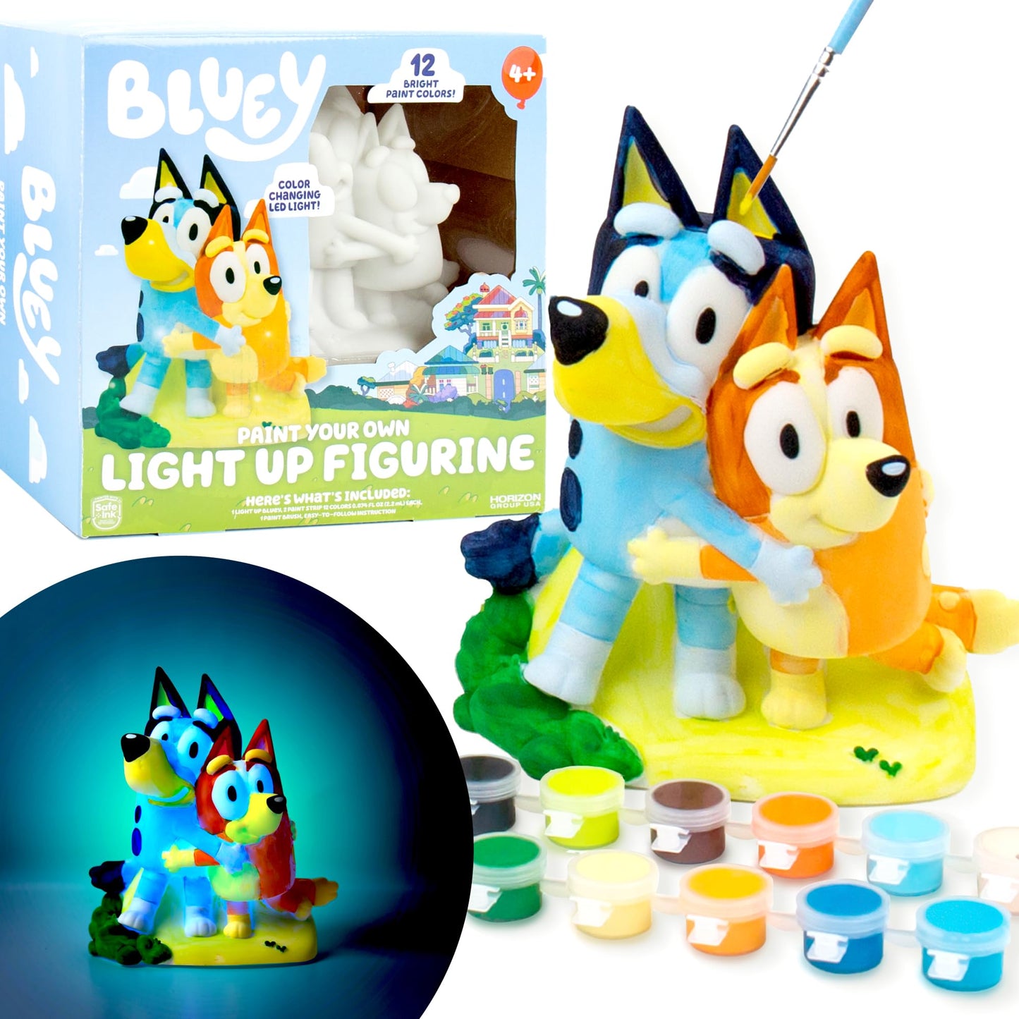 Bluey Paint Your Own Light-Up Figurine, Bingo Night Light, Toys for Kids, Playset, Party Decorations, Game, for Kids Ages 3+, Small