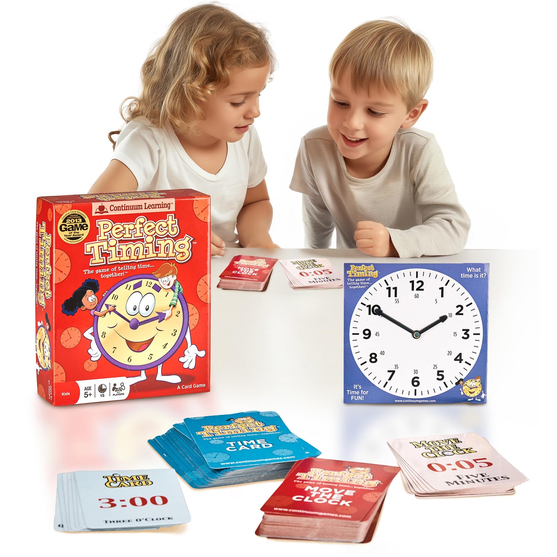 Continuum Games Perfect Timing Game - Tell Time Cooperative Board Game for Kids - Fun Educational Family Game to Learn How to Read a Clock