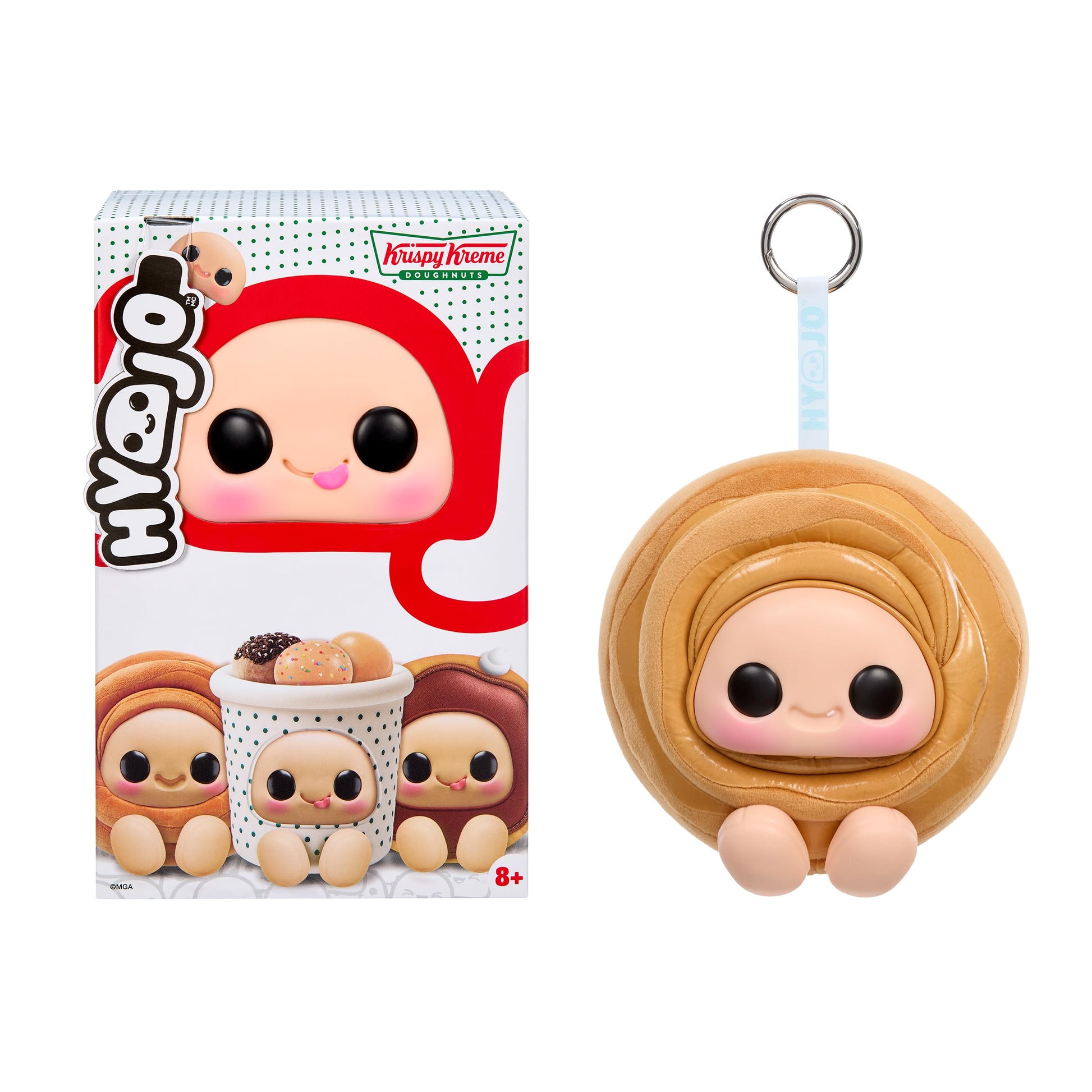 Hyojo and Krispy Kreme™ Doughnuts Series, Blind Box Mixed Material Squishy Collectible, Limited Edition, 3 to Collect, Chocolate Iced, Original Glazed