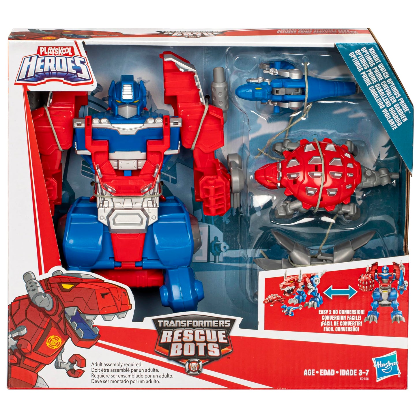Transformers Rescue Bots Knight Watch Optimus Prime, Playskool Heroes Action Figure Toy (Amazon Exclusive)