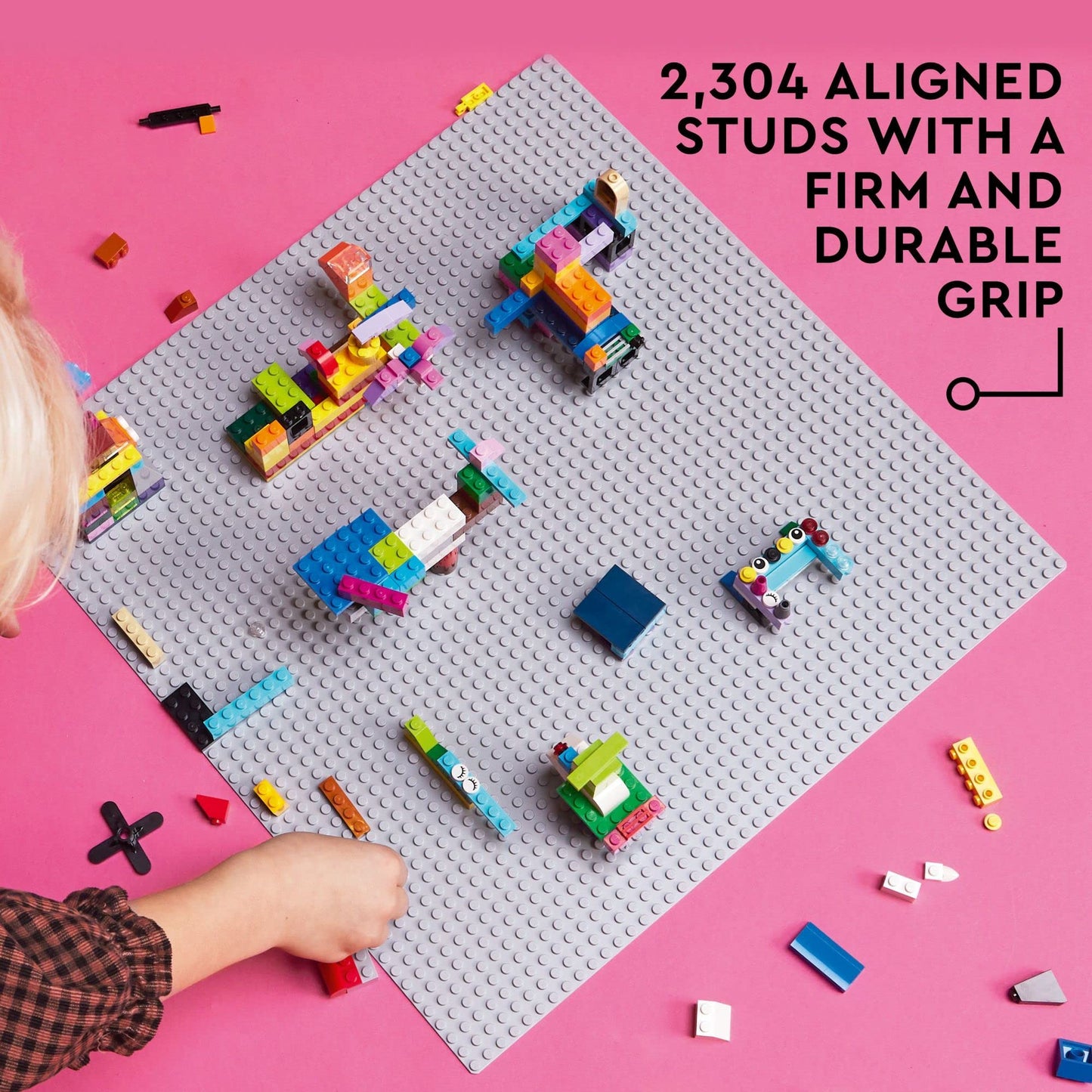 LEGO Classic Gray Baseplate Square 48x48 Stud Foundation to Build, Play, and Display Brick Creations, Great for City Streets, Castle, and Mountain