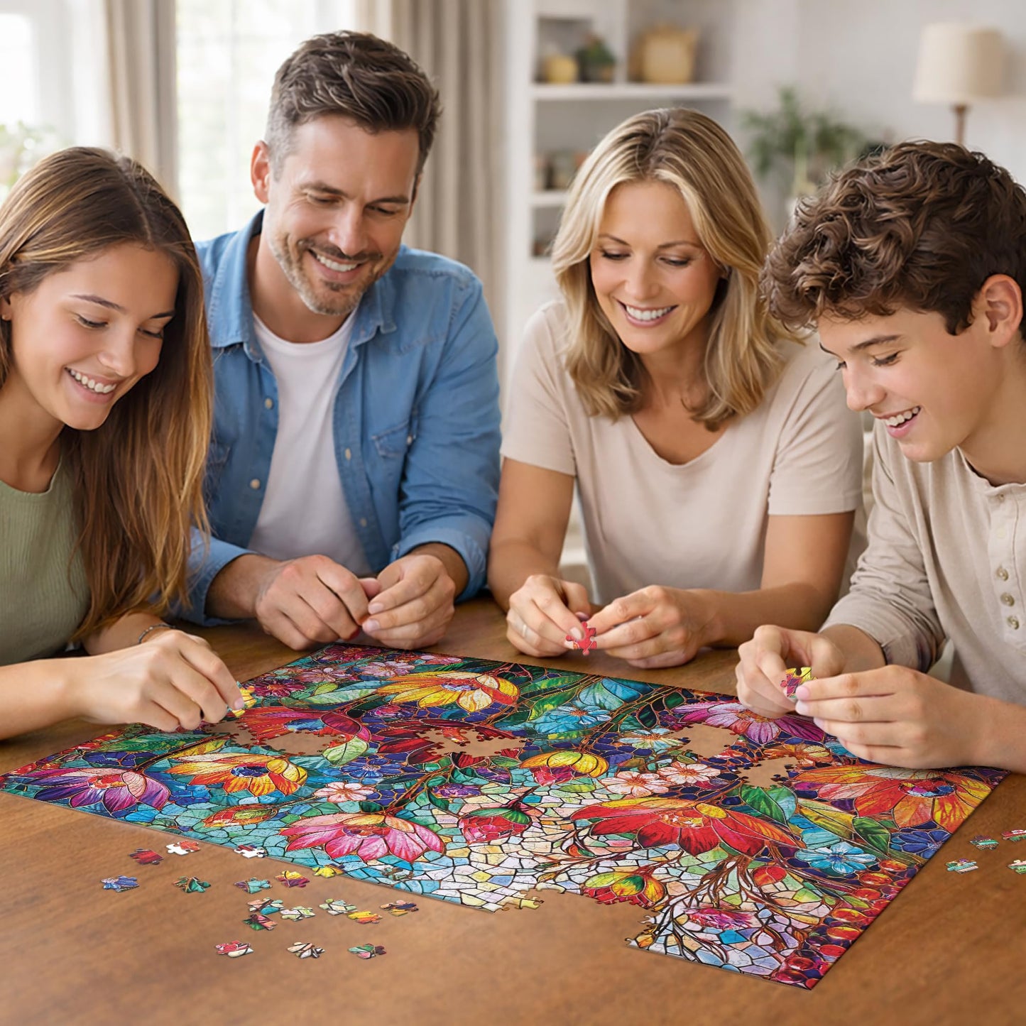 Masterpieces 1000 Piece Jigsaw Puzzle for Adults - Stained Glass - Mosaic Meadow - 19.25"x26.75"