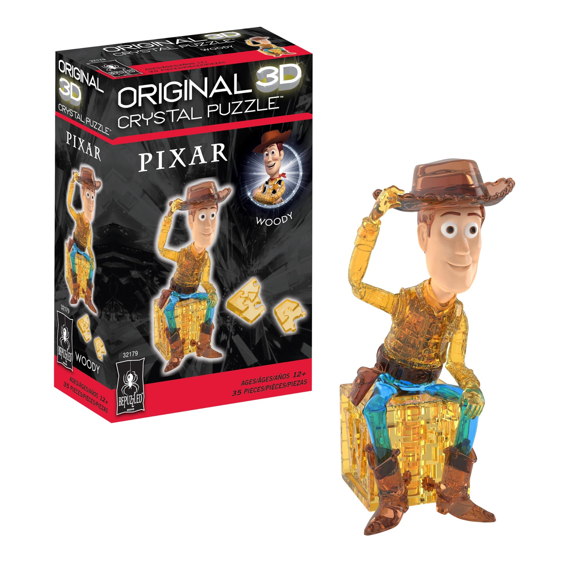 Disney Pixar Woody Crystal 3D Puzzle, 35-Pc Brain Teaser, Ages 12+