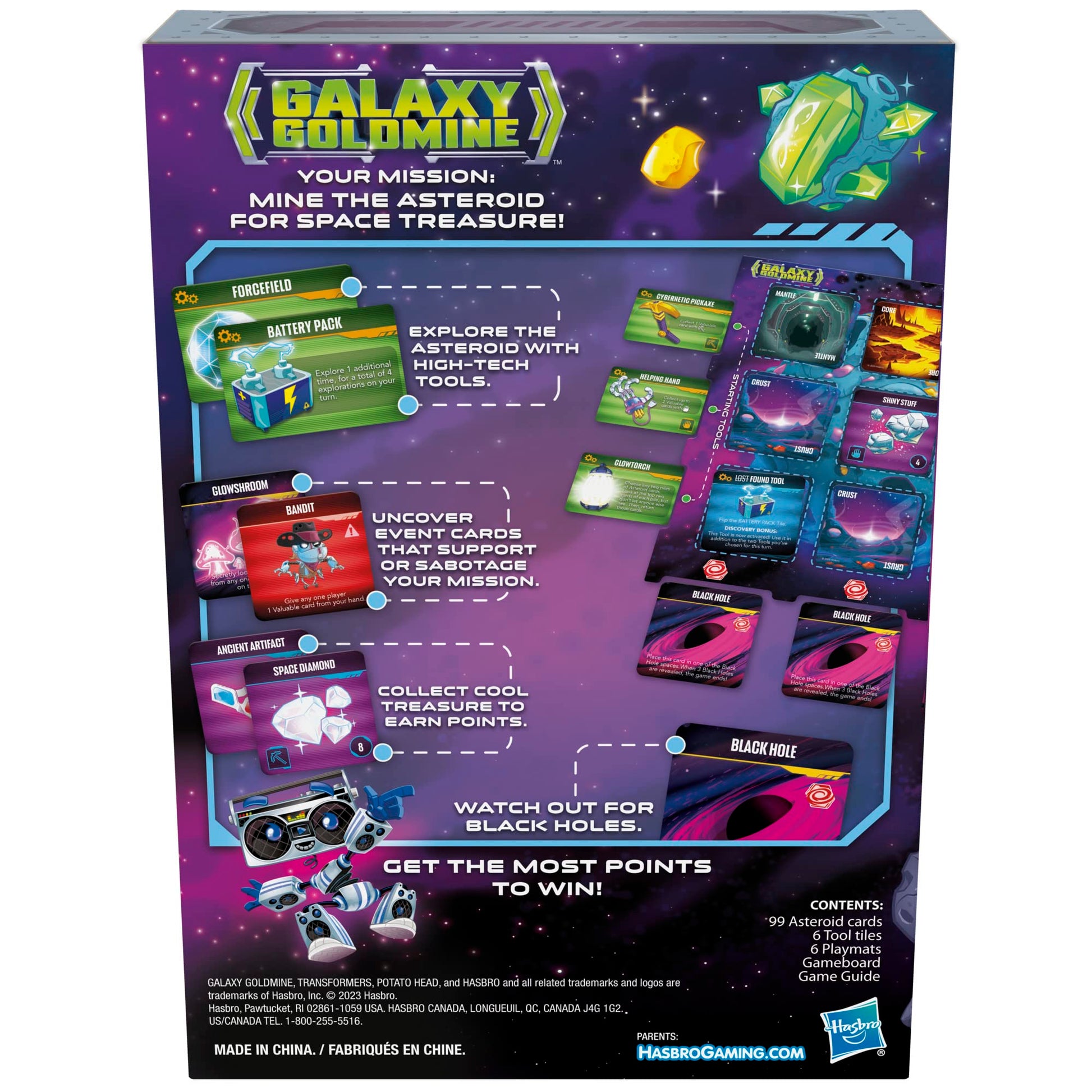 Hasbro Gaming Galaxy Goldmine Game, Family Strategy Card Games for Kids Ages 10+, Teens, and Adults, 2-6 Players, Fun Family Card Games