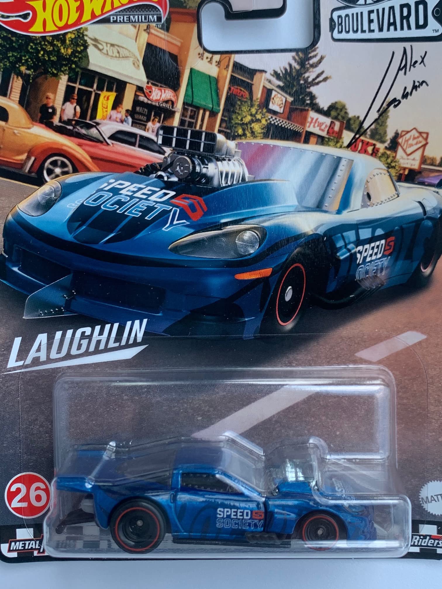 Hotwheels Boulevard Corvette Z06 Drag Racer [Blue] - Premium 1:64 Scale
