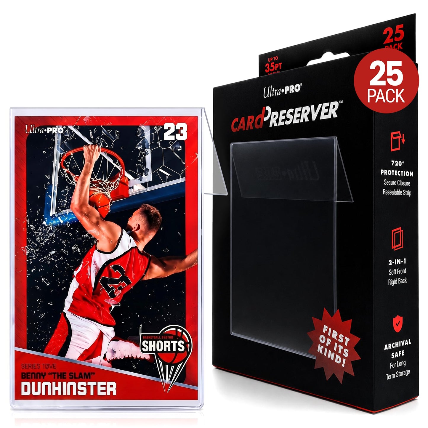 Ultra Pro CardPreserver Trading Card Holders - 2-in-1 Semi Rigid Card Protector Sleeves - Clear Polypropylene, Acid-Free, PVC-Free & 720° Security