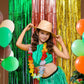 LOLStar Hawaiian Luau Foil Fringe Curtains, Tropical Party Backdrop, 2 Pack