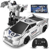 Ovaasy Transform RC Cars Robot, 2.4Ghz 1:18 Scale Remote Control Car Toys for Boys 4-7 8-12, One Button Deformation 360° Rotation Christmas Birthday