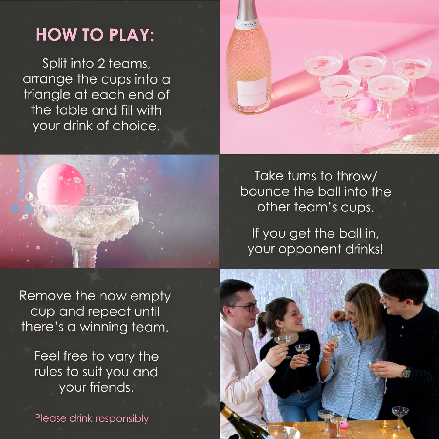 Talking Tables Party Pong Drinking Game | Includes Glasses & Balls | Games for Bachelorette Party, Girls Night, Birthday, Bridal Shower, NYE