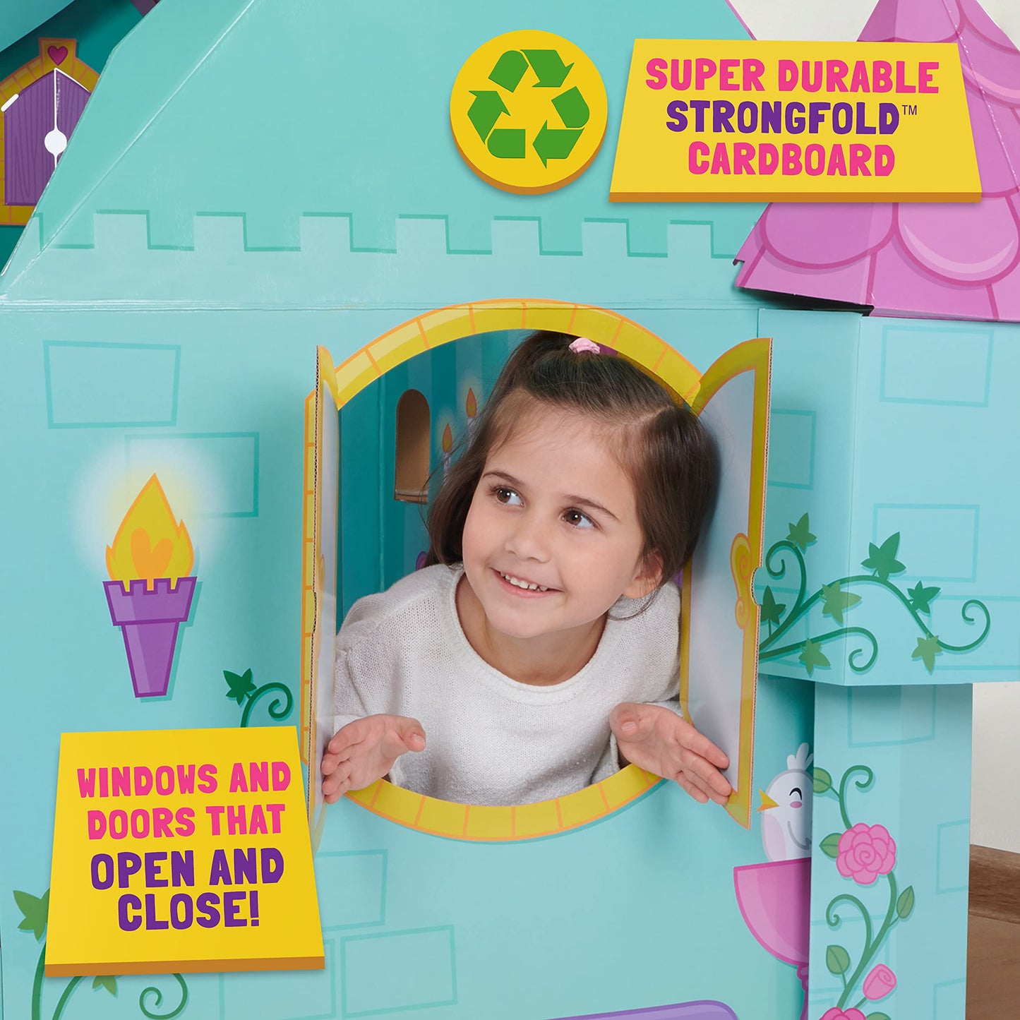 Pop2Play Fairytale Castle - Role Play Toy Helps Develop Kids Imagination - Made from Strongfold Cardboard