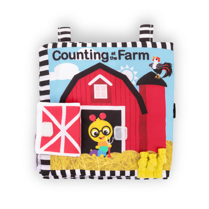 Baby Einstein Farm Explorers Counting at the Farm Soft Activity Book, Multisensory, for Tummy Time, Ages 0+ Months