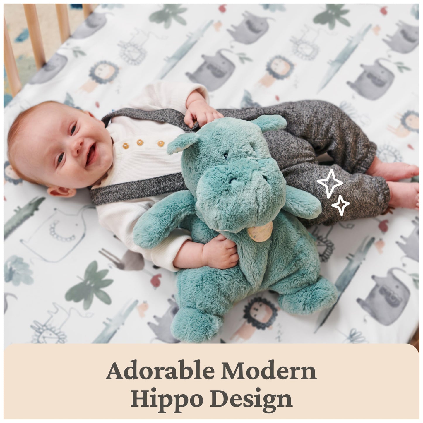 GUND Baby Oh So Snuggly Hippo 12.5-Inch Plush Toy, Ages 0+