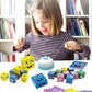 Wooden Cubes, IQ Puzzle, Building Cube Express Toy Faces, Magic Face Building Block Wooden Puzzle Montessori Toy