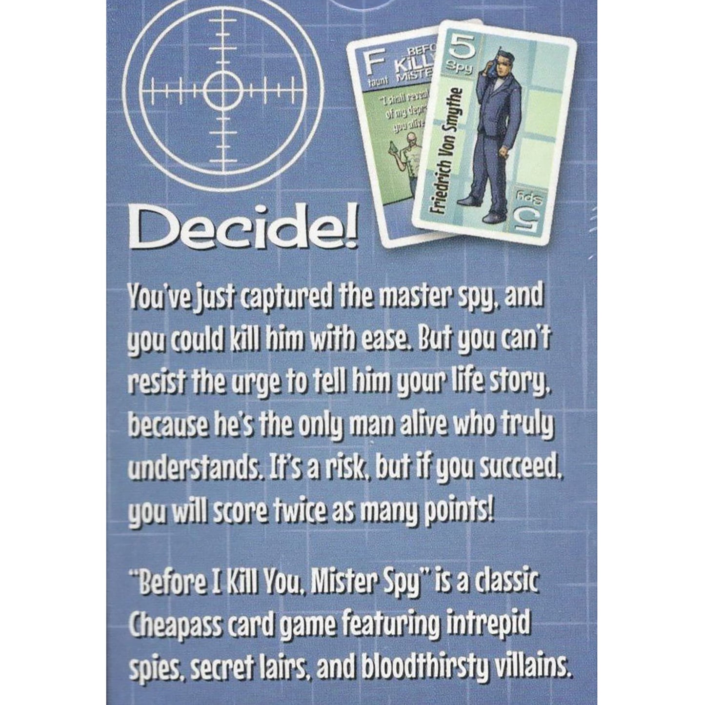 Cheapass Games Before I Kill You, Mister Spy - Cheapass Games, Hilarous-Card Game, for 2-6 Maniacal Super-Villians, Ages 12+