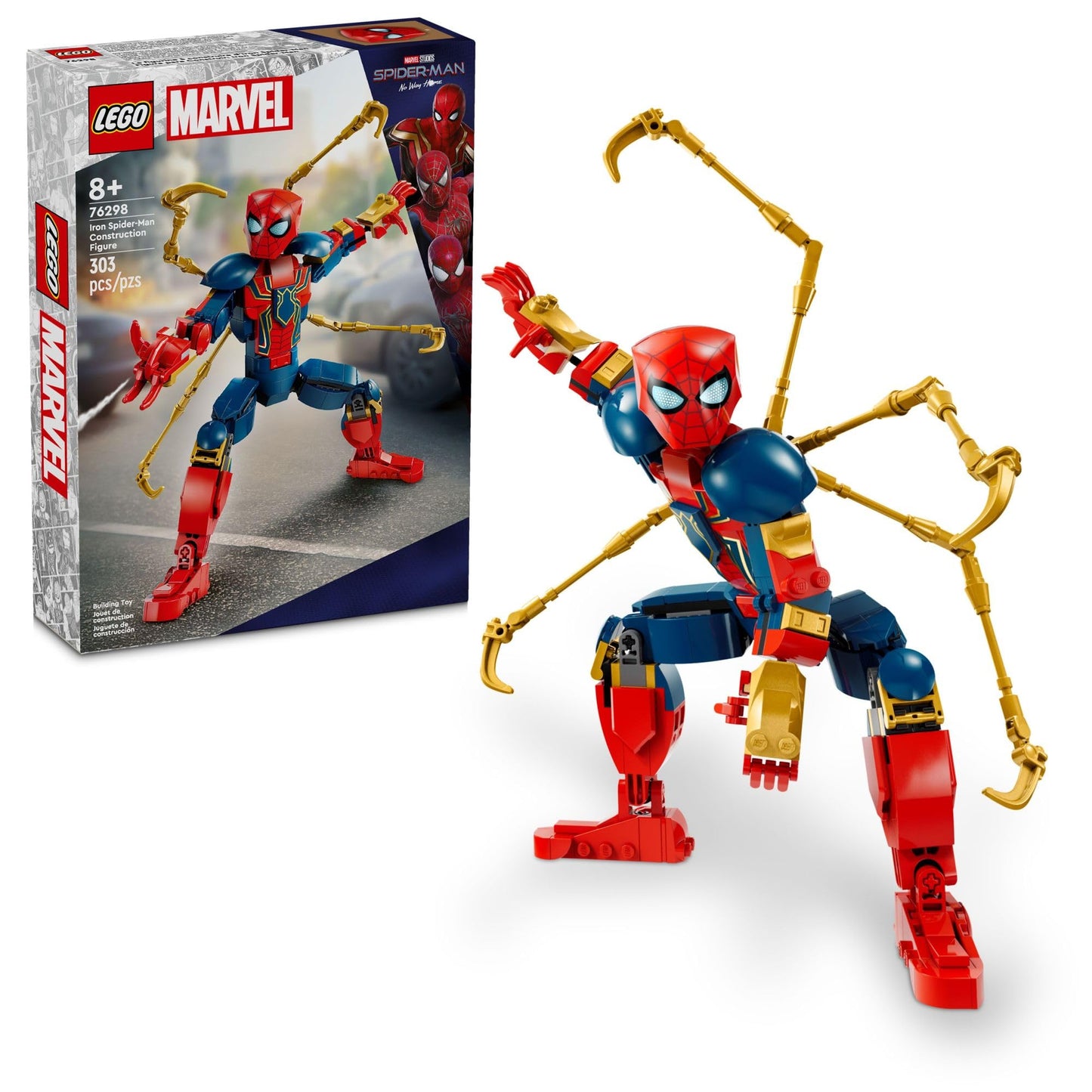 LEGO Marvel Iron Spider-Man Construction Figure Building Toy - Kids Pretend Play Posable Action Figures for Boys & Girls, Ages 8+ - Gift for Birthdays