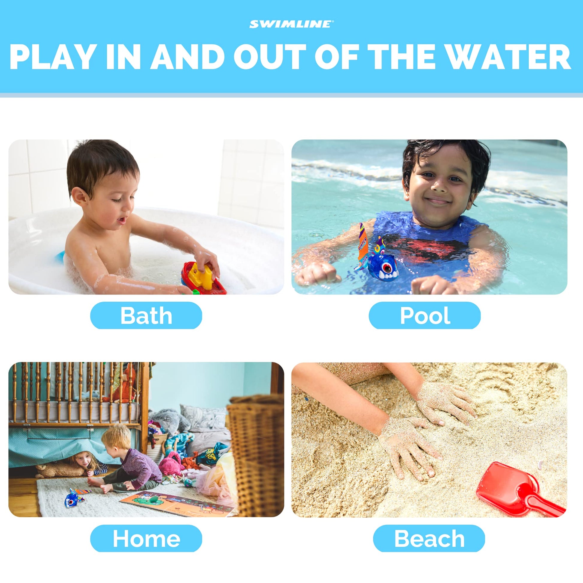 Swimline | Underwater Dive Toys for Kids | Light-Up Piranhas | 4-Pack