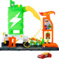 Hot Wheels City Track Set, Super Recharge Fuel Station Playset with EV Chargers & 1:64 Scale Toy Car