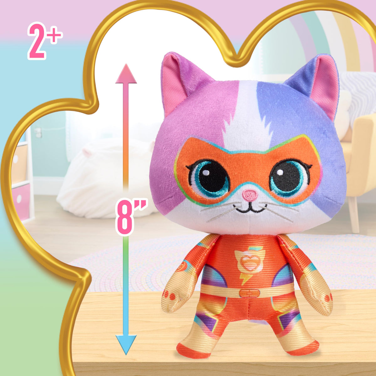 Disney Junior SuperKitties Su-Purr Charged 8-inch Small Buddy Plush Stuffed Animal, Buddy, Kitten, Kids Toys for Ages 2 Up by Just Play