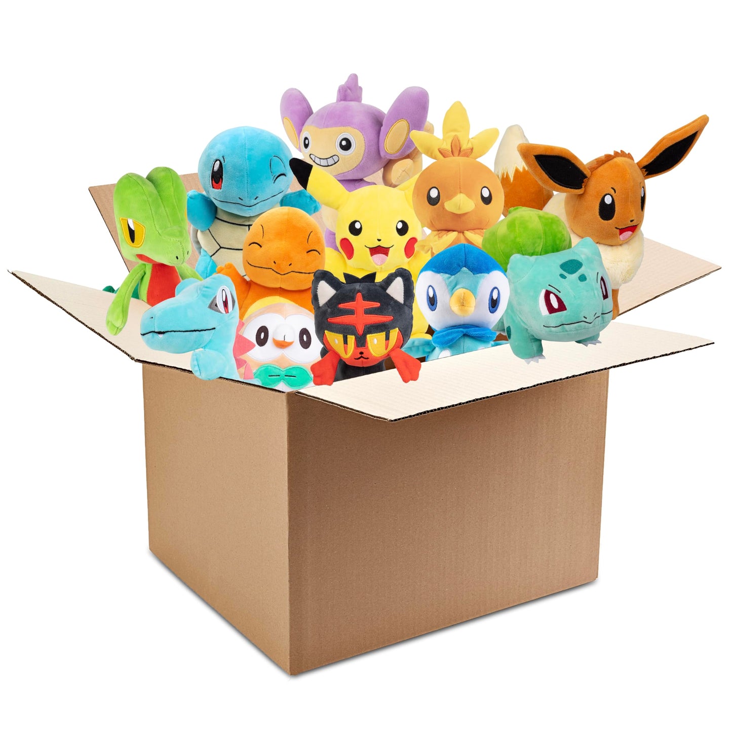 Pokemon 8" Plush Mystery Blind Box 5-Pack - Get Five Officially Licensed 8 Inch Pokemon - Authentic Collectible Soft Stuffed Animal Toy Figures - Gift