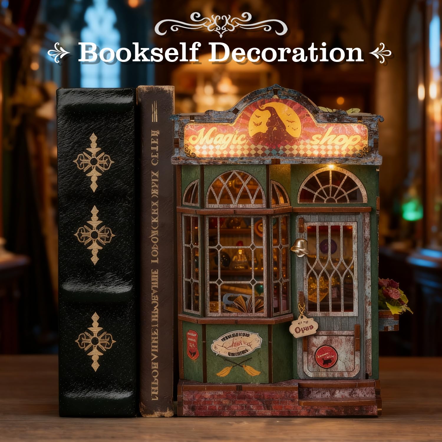 Book Nook Kit, Creative DIY Miniature House Dollhouse Kit Magic Shop