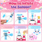 Motivekit Circus Balloon Craft Kit - DIY Sticky Balloon Animal Set with Pump, Funny Inflator for Kids, 3D Stickers, Bouncy Balloons & Accessories
