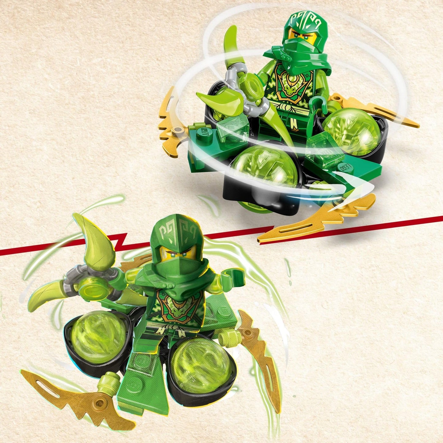 LEGO NINJAGO Lloyd’s Dragon Power Spinjitzu Spin 71779 Green Spinning Building Toy with Ninja Lloyd Minifigure, Gift Idea for Boy and Girl Ninja Fans