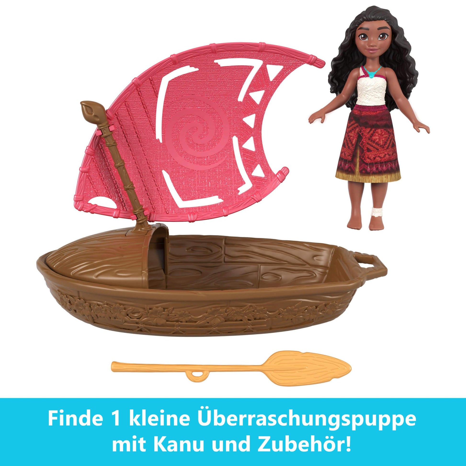 Mattel Disney Vaiana 2 Wayfinder Wonders Playset with Small Surprise Doll, Canoe and Accessory, Inspired by the Movie (Styles May Vary), JBT68