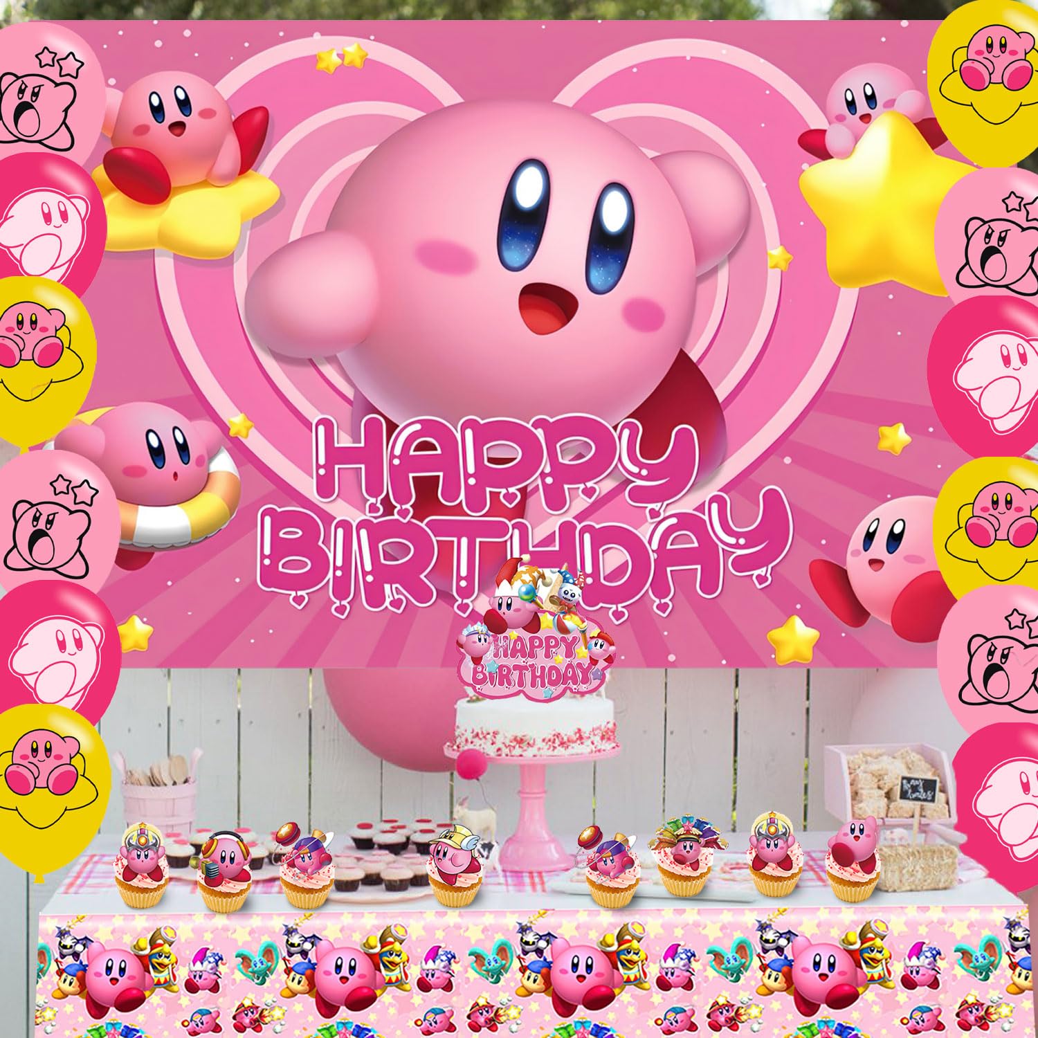 karg ?????????? ???????? Birthday Party Supplies Favors for Boys Kids Super Star Birthday Party Decorations Including Tableware Backdrop Cake Cupcake Toppers