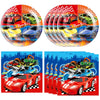 DURYGEN 40 Pieces Cars Birthday Party Decorations Hot Car Disposable Tableware Set Include Racing Car Plates Napkins Party Supplies Kit for Kids Boys