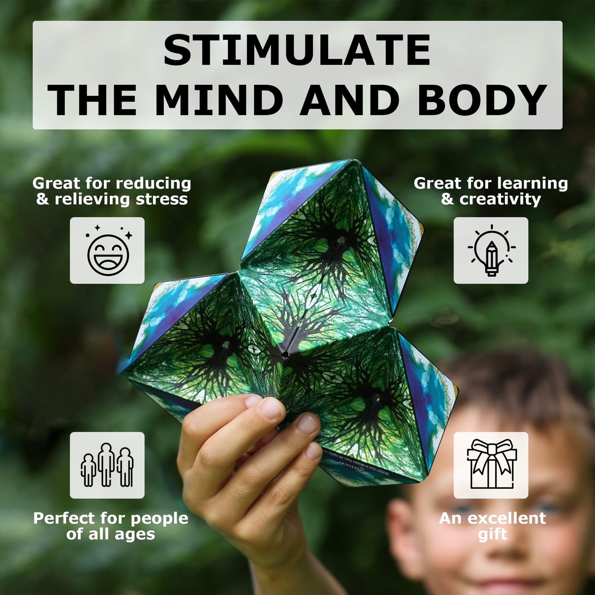 Shashibo DODECA Magnetic Puzzle Cube, Sensory Fidget Toy for Adults & Kids, Stress Relief Fidget Toy for All Ages, Cool Fidget Toys for Desk, Shape
