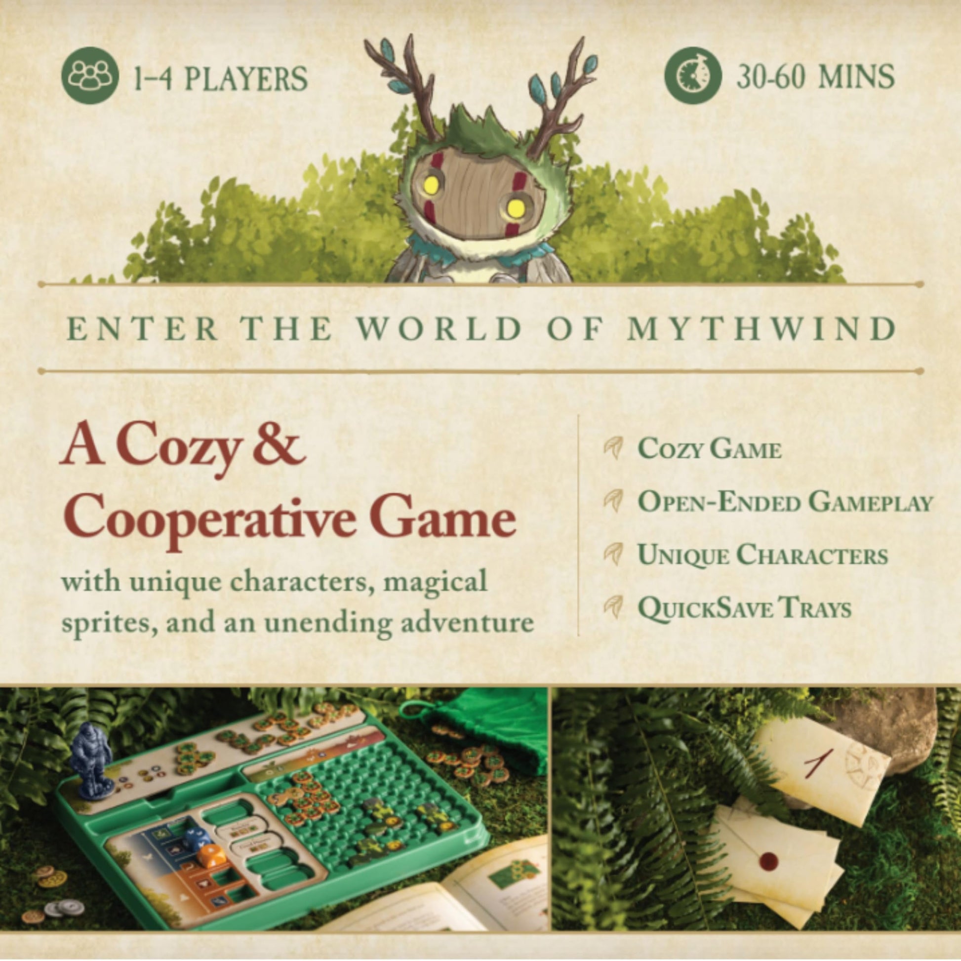 Mythwind Board Game - Cooperative & Solo Cozy Village-Building Adventure in a Magical Valley, 1-4 Players, 30-60 Minute Story-Driven Sessions