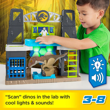 Fisher-Price Imaginext Jurassic World Dinosaur Toys Scan & Glow Dino Playset with Lights & Sounds for Kids Ages 3+ Years