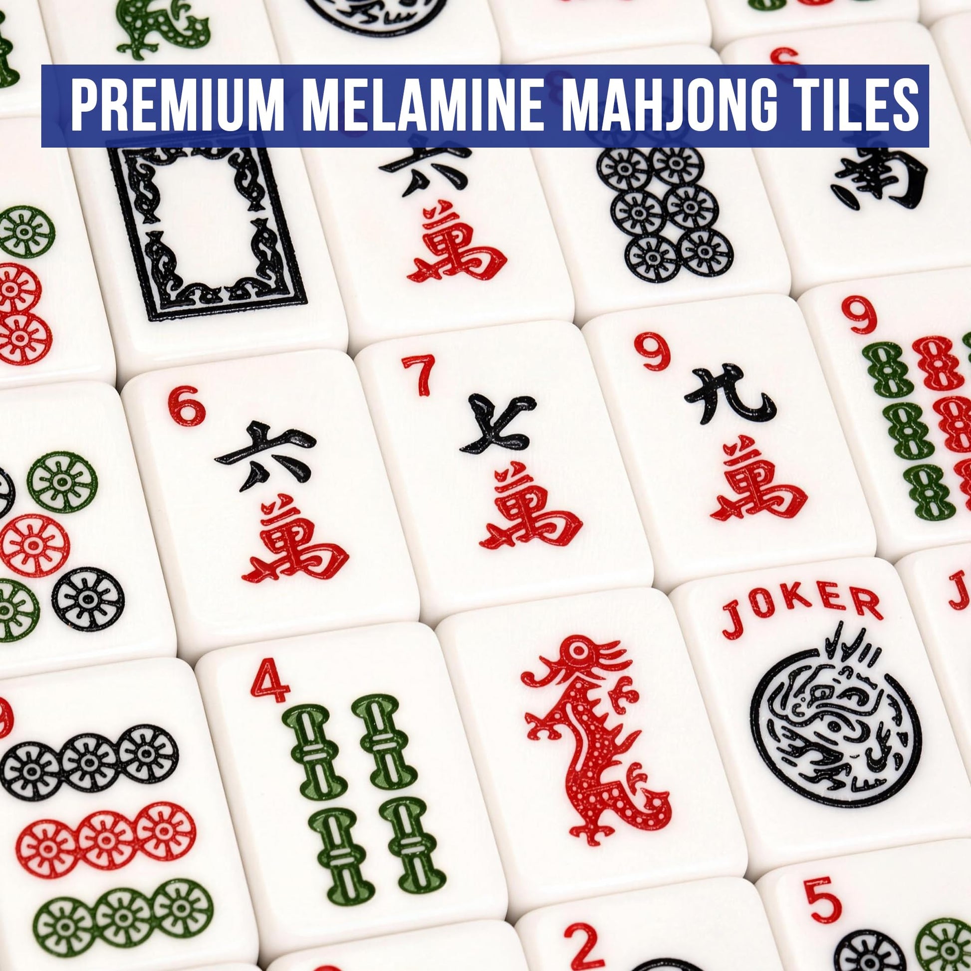 Dolcety American Mahjong Tile Set, 166 White Tiles Mahjong Set,Travel Mahjong Set with Gray Carrying Bag