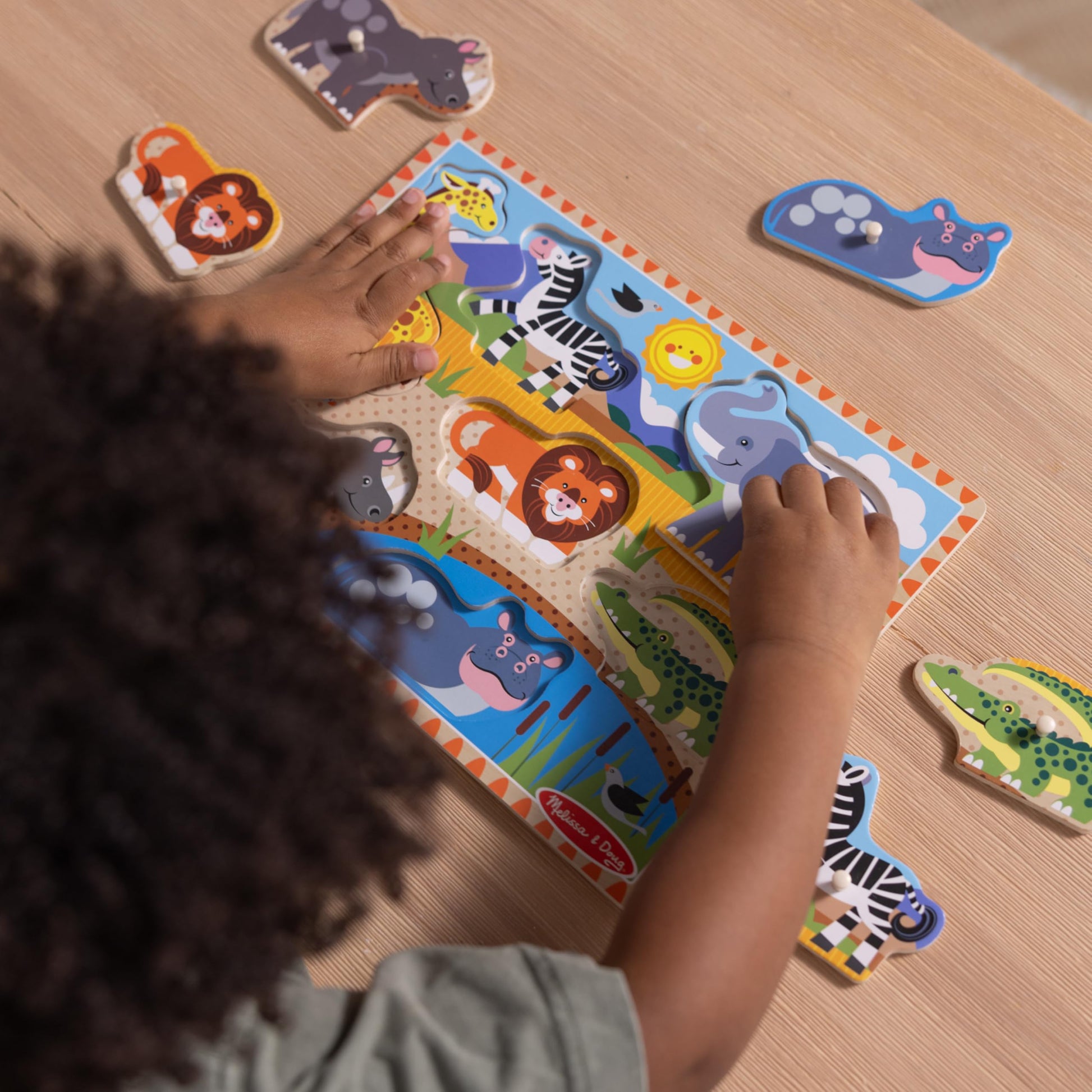 Melissa & Doug Wooden Peg Puzzle Set - 4-Pack Vehicle, Farm, Safari & Pet Animal Themes - Educational Puzzles for Toddlers and Preschoolers Ages 2+