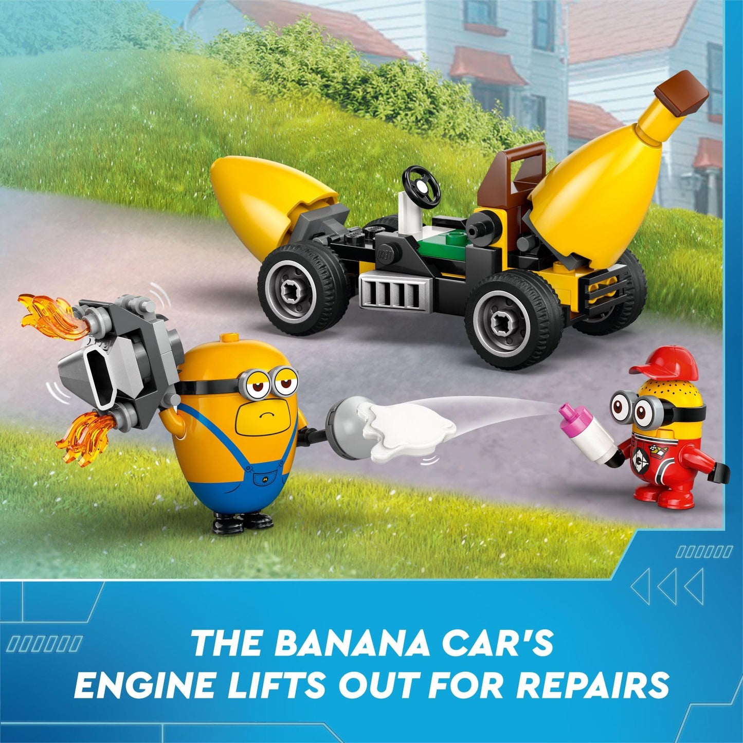 LEGO Despicable Me 4 Minions and Banana Car Toy Gift for Kids, Fun Illumination’s Despicable Me Playset, Creative Building Minions Toy for Boys