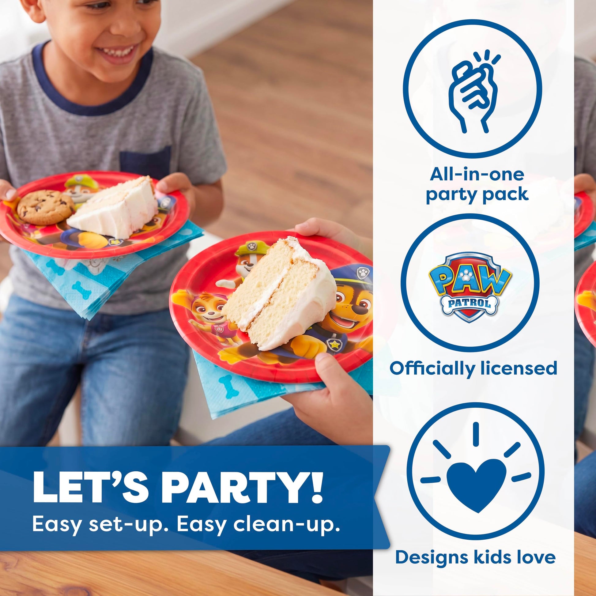 Paw Patrol Plates and Napkins 32-Pack - Birthday Decorations for Party