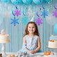 20 Pcs Winter Snowflake Hanging Swirl Decorations - Snowflake Hanging Ceiling Streamers Blue Silver Purple Garland Ornament for Frozen Winter