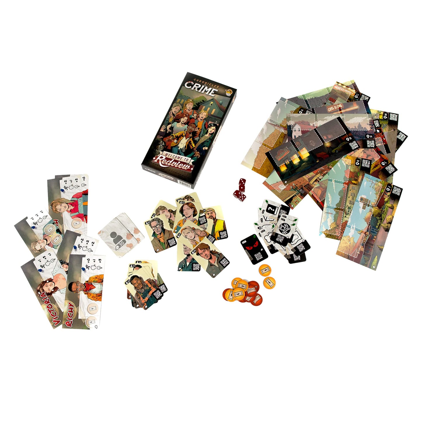 Chronicles of Crime Welcome to Redview Board Game EXPANSION | Mystery Game | Cooperative Game for Kids and Adults | Ages 12+ | 1-4 Players | Avg