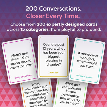 TALKING POINT CARDS - 200 Conversation Cards for Couples, Card Games for Date Night, Relationship Questions & Intimacy Building for Adults