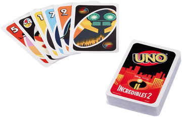 Mattel Games UNO Disney and Pixar’s Incredibles 2 Card Game with 112 Cards and Instructions, Great Gift for Kids 7 Years and Older