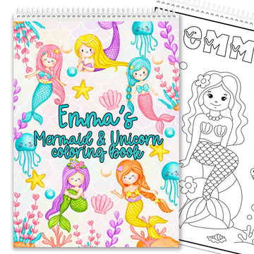 COACO Personalized Coloring Books for Kids, Custom Name on Every Page (32 Pages), Screen-Free Travel Activity for Toddlers, Great Birthday Gift