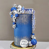 Man Cake Topper Blue Silver Disco Ball Boho Cake Topper Decorations for Navy Blue Boho Wedding Man Birthday (Blue 02)