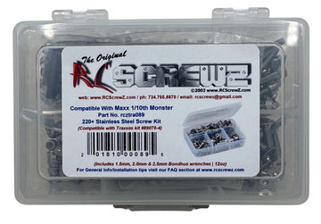 TRA089 - Compatible with Traxxas Maxx 1/10th Monster (#89076-4) Stainless Steel Screw Kit