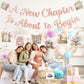 Storybook Baby Shower Decorations A New Chapter Begins Baby Shower Book Themed Party Decor with A New Chapter is About to Begin Banner Hanging Swirls