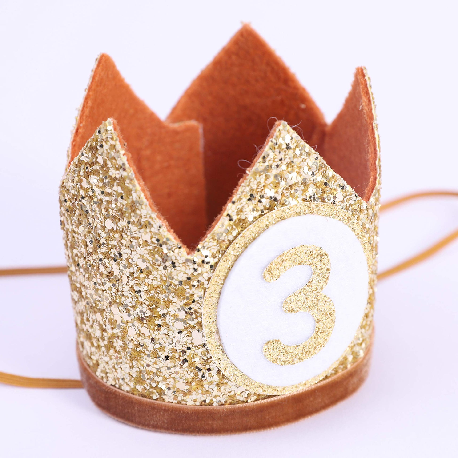 WAHAWU Baby Crown for 3st Birthday - Third Birthday Party Decoration, Glitter Crown Hat