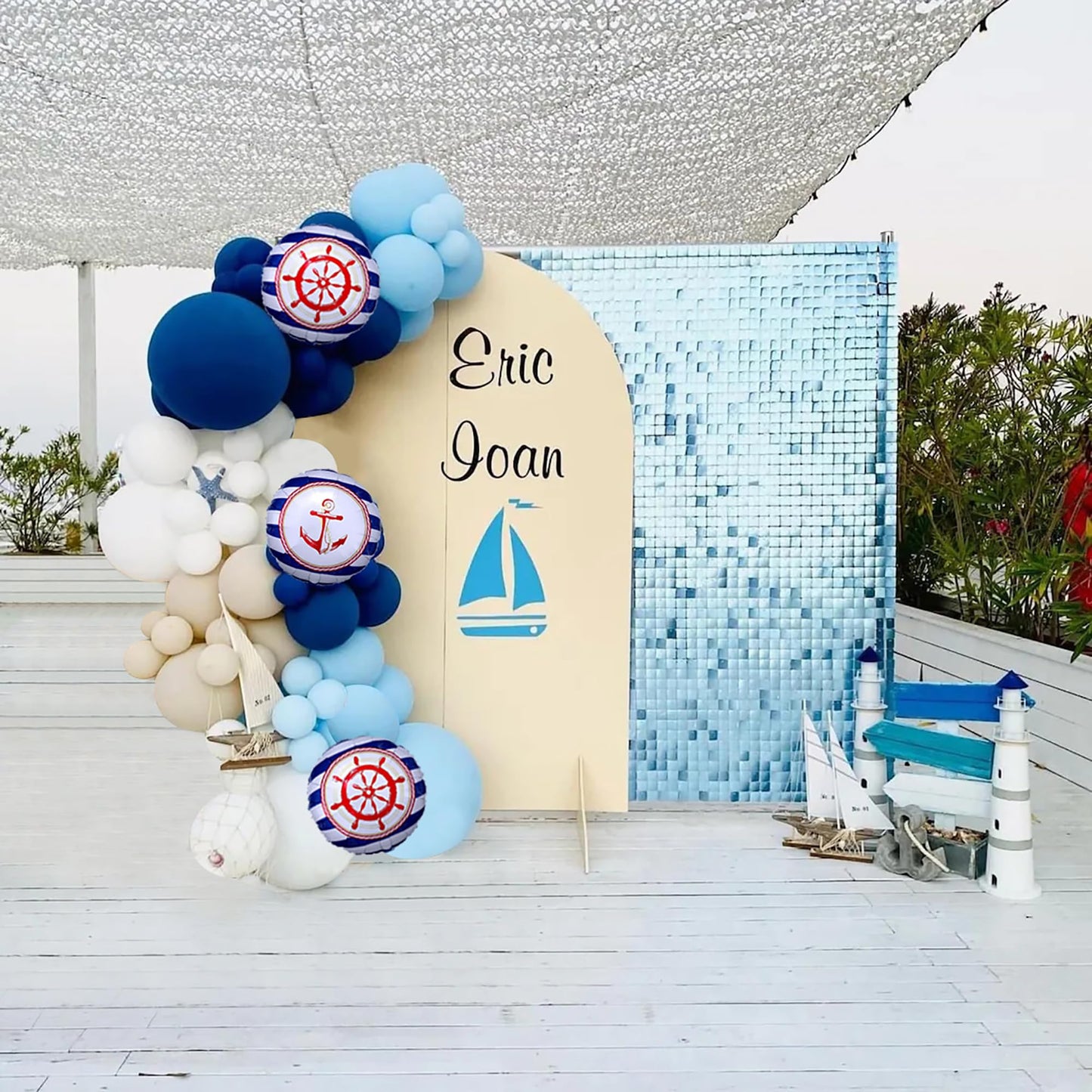 MYDECORBL Balloon Garland Kit,101PCS 5 10 12 15 18 Inch Dark Blue Nautical Anchor Party Balloons for Birthday Baby Shower Navigation Theme Sailor