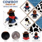 DolliBu Emperor Penguin Stuffed Animal Cowboy Plush with Name Personalization - Western-Themed Penguin Plush with Cute Cowboy Costume Denim Shirt