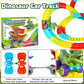Valentines Day Gifts for Kids, Dinosaur Train Set,Boys Valentine Gifts Dinosaur Train Toys, 360° Electric Climbing Dinosaur Car Race Tracks with Sound