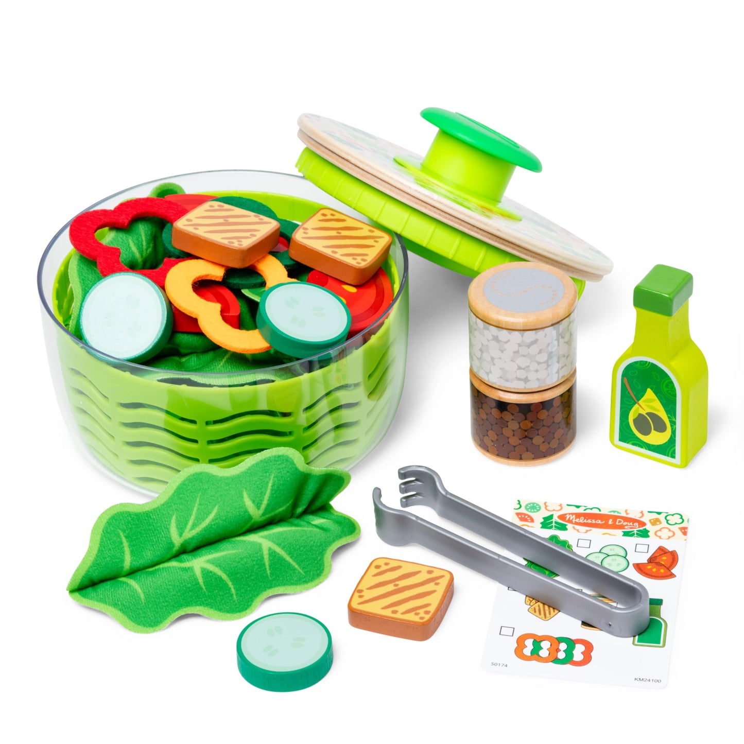 Melissa & Doug Salad Spinner 28-Piece Play Kitchen Toy