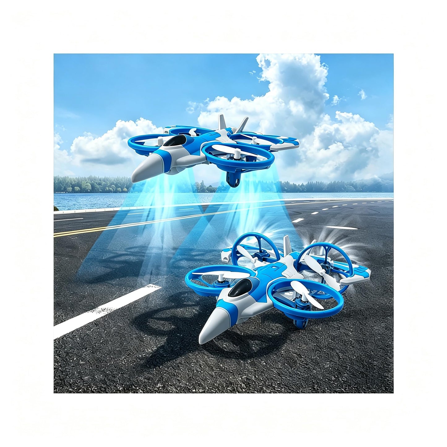 Yonsaeik 2-in-1 RC Fighter Airplane for Land and Air for Kids Adults 6+